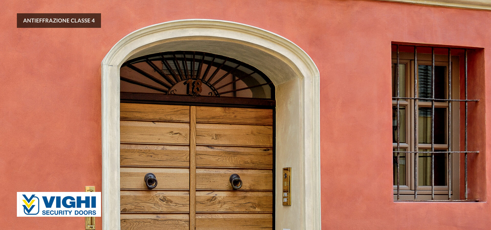 Porta blindata Vighi con inserti in vetro